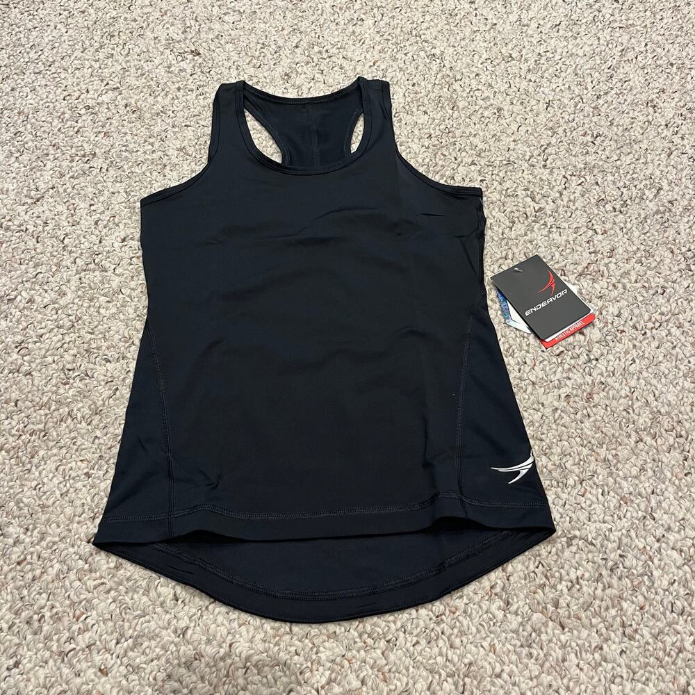 NWT Endeavor Women's Racerback Tank Top sz XS Black Gym Activewear